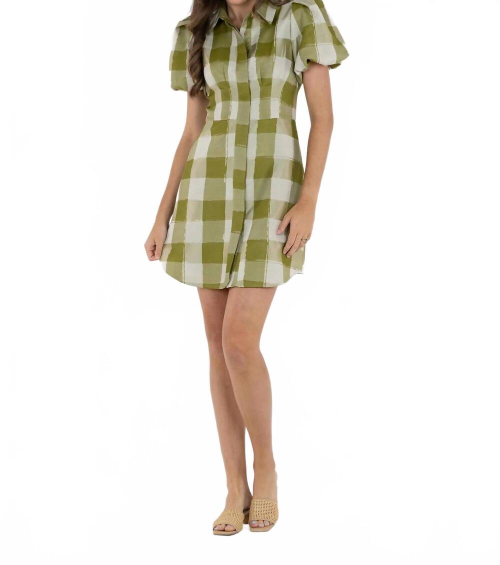 NEW EMILY MCCARTHY britt mini dress in gingham